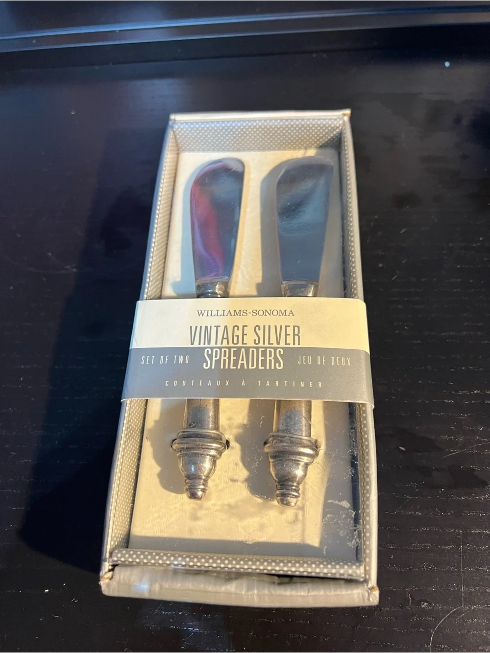 Williams Sonoma Cream and Silver Gift Box Set